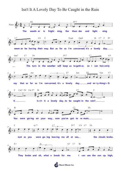 Isn't It A Lovely Day To Be Caught in the Rain Sheet Music by Yulemy-Arr.Payyule