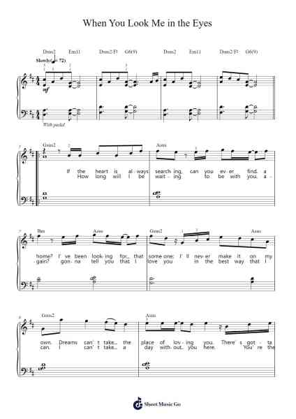 When You Look Me in the Eyes Sheet Music by Jonas Brothers-Arr.Hason
