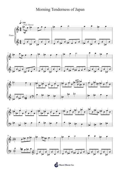 Morning Tenderness of Japan Sheet Music by Toursbur-Arr.Wheenan