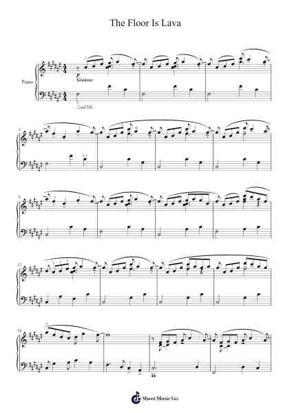 The Floor Is Lava Sheet Music by Junegia Wato-Arr.Cusnow Noahlis