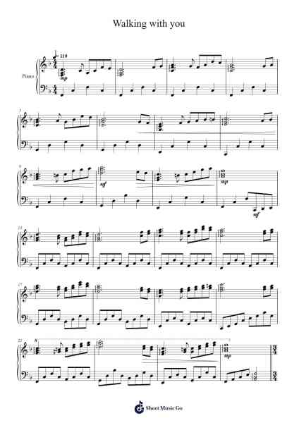 Walking with you Sheet Music by Masao Aichi-Arr.Tesssaul