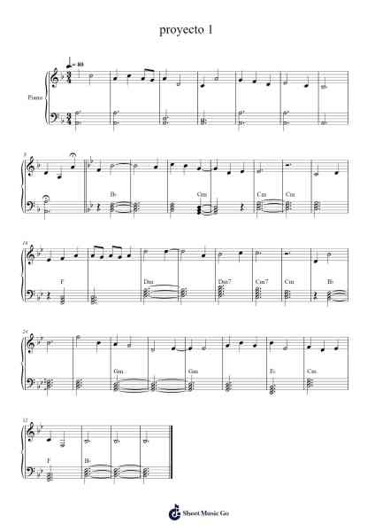 proyecto 1 Sheet Music by BetiSilva-Arr.Aumeo Glennrine