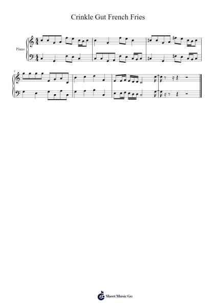 Crinkle Gut French Fries Sheet Music by AWESOMESAUCE77-Arr.Blycarr