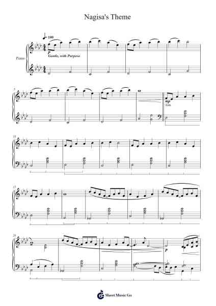 Nagisa's Theme Sheet Music by Jun Maeda-Arr.Errist