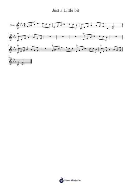 Just a Little bit Sheet Music by -Arr.Saxel
