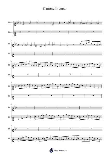 Canone inverso Sheet Music by Johann Sebastian Bach-Arr.Bclark