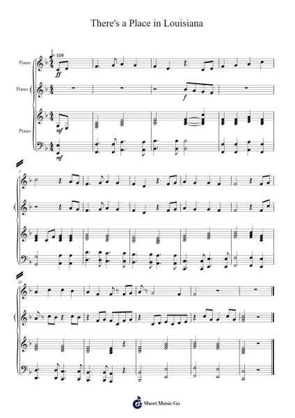 There's a Place in Louisiana Musica per pianoforte di Pieter Schlosser - Arr.Thornnah