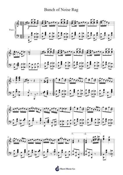 Bunch of Noise Rag Sheet Music by Louis Mentel-Arr.Yersing
