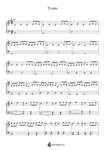 Ti amo Sheet Music by Umberto Tozzi-Arr.Cherlian Zimreed