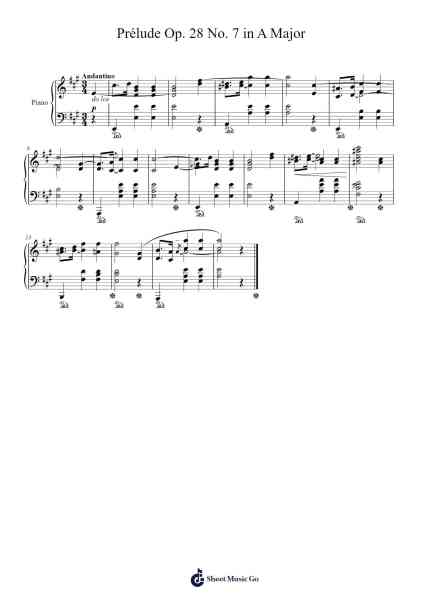 Prélude Op. 28 No. 7 in A Major Sheet Music by Frédéric Chopin-Arr.Alsriah