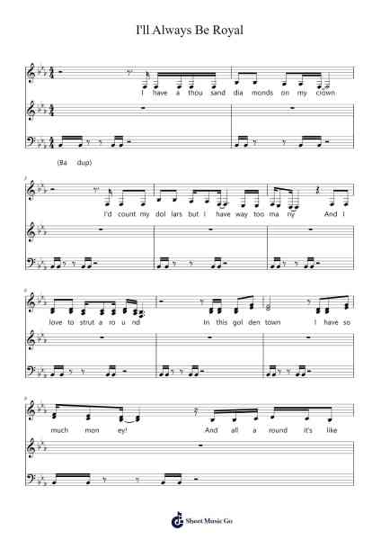 I'll Always Be Royal Sheet Music by Maxma-Arr.Minmeg Bobfax