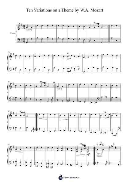 Ten Variations on a Theme by W.A. Mozart 乐谱由 Armps - 编曲 Gailma