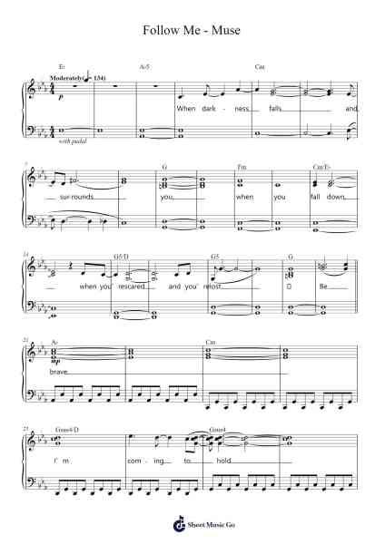 Follow Me - Muse Sheet Music by Muse-Arr.Bushple