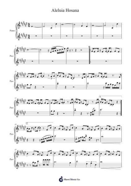 Aleluia Hosana Sheet Music by Davi Sacer-Arr.Thomfrank Springper