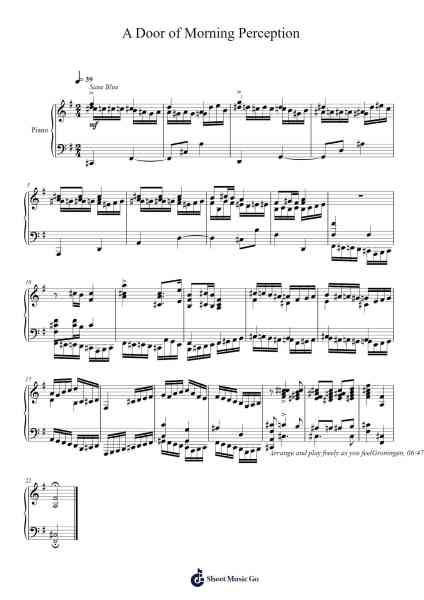 A Door of Morning Perception Sheet Music by Toursbur-Arr.Manwright Diloyd