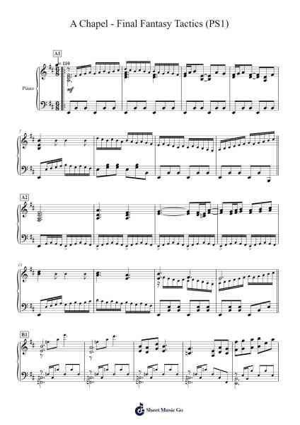 A Chapel Sheet Music by Hitoshi Sakimoto-Arr.Guygray