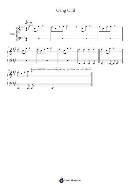 Gang Unit Sheet Music by Yorktie Phisopp-Arr.Hobbaird Birdsibyl