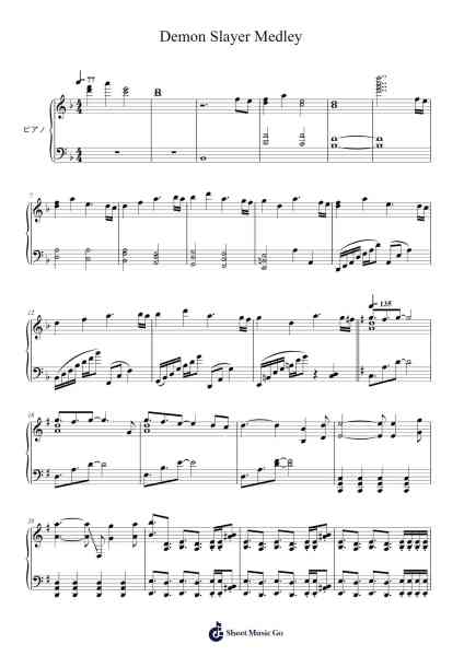 Demon Slayer Medley ft. Czardas Sheet Music by Go Shiina-Arr.Mccan