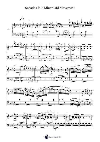 Sonatina in F Minor: 3rd Movement Sheet Music by Ludwig van Beethoven-Arr.Matlas