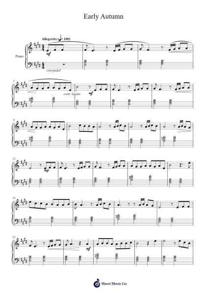 Early Autumn Sheet Music by Noby Williams-Arr.Lauven Joyceleif