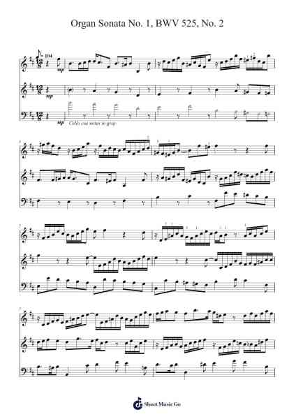 Organ Sonata No. 1 in E-flat Major, BWV 525: II. Adagio Sheet Music by Johann Sebastian Bach-Arr.Stoweberg