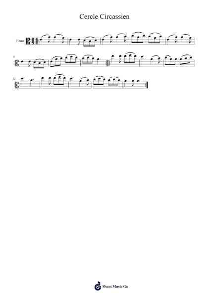 Cercle Circassien Sheet Music by -Arr.Xanlain Drychel