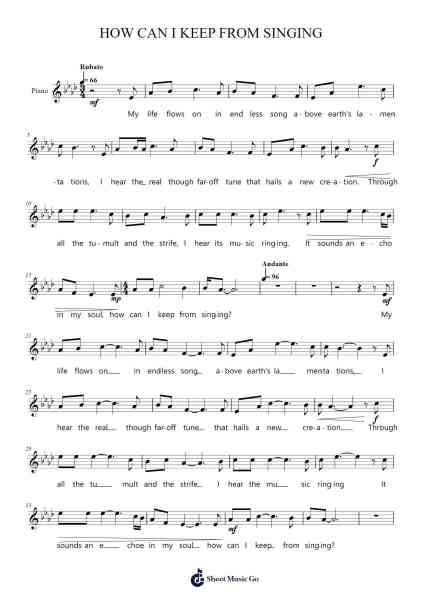 HOW CAN I KEEP FROM SINGING Sheet Music by -Arr.Consclife Gosden