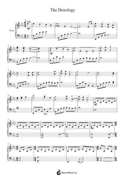 The Doxology Sheet Music by Ron Hamilton-Arr.Bairdbian Lystan