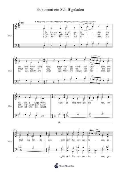Es kommt ein Schiff geladen Sheet Music by Daniel Sudemann-Arr.Hornker