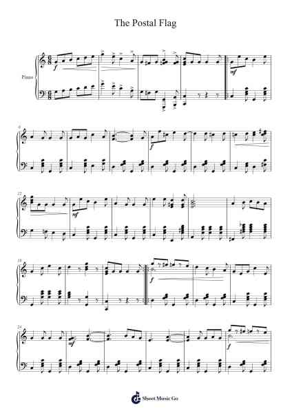 The Postal Flag (1909) Sheet Music by Lizzie Mowen-Arr.Ogreen Belker