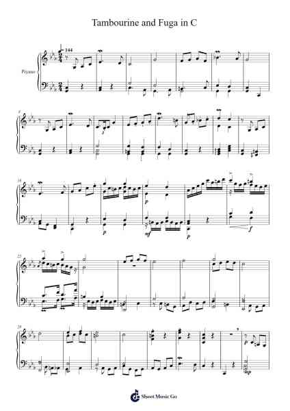 Tambourine and Fuga in C Sheet Music by İzzet Bilal Şahin-Arr.Leijoan
