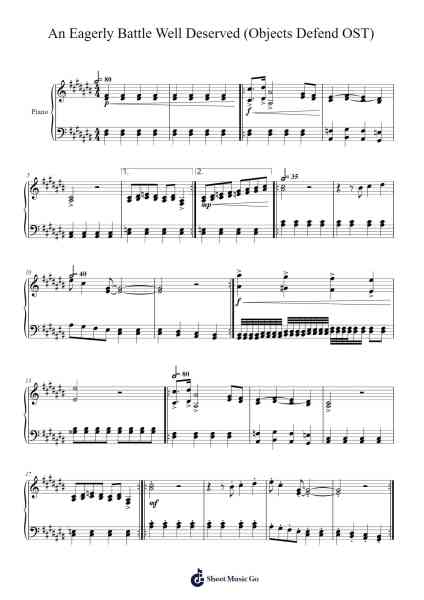 An Eagerly Battle Well Deserved (Objects Defend OST) Sheet Music by Clarmos Trollnuel-Arr.Brobraith Zeyer