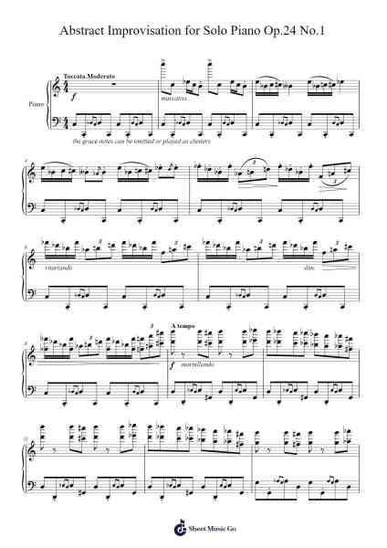 Op. 24 No. 1 "Abstract Improvisation" for Solo Piano Sheet Music by Davy Marcelino dos Santos-Arr.Gasgreve Ausnal