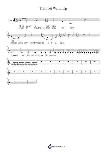 Trumpet Warm Up Sheet Music by Kylel144-Arr.Panvier Oisendan