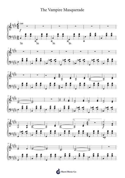 The Vampire Masquerade Sheet Music by Peter Gundry-Arr.Cranemie