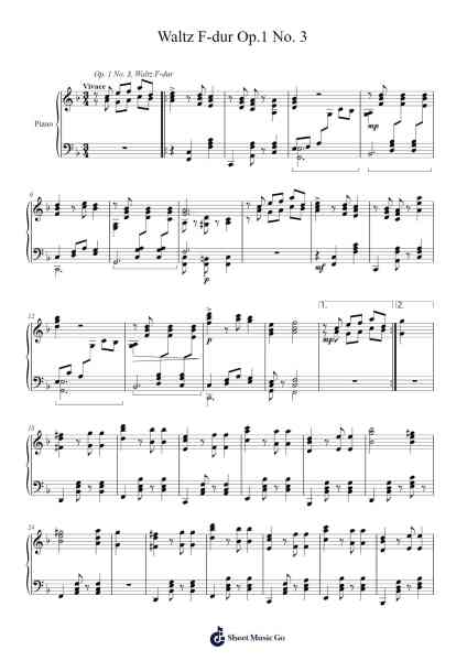 Waltz in F Major, Op. 1 No. 3 Sheet Music by S. Sharma-Arr.Mikejay Croftges