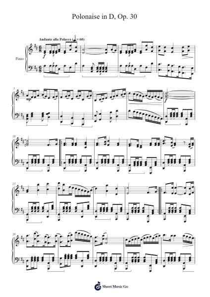 Polonaise in D, Op. 30 Musica per pianoforte di N. Scheer - Arr.Pullzie Willmiles