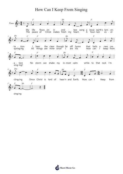 How Can I Keep From Singing Sheet Music by Robert Lowry-Arr.Chrisdys
