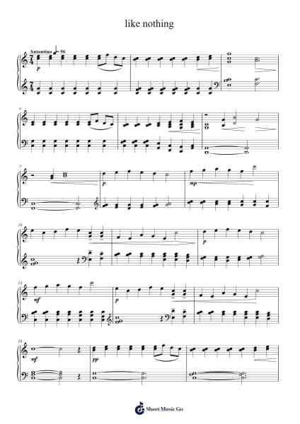 like nothing Sheet Music by Sara Garrard-Arr.Wheereg Atsaul
