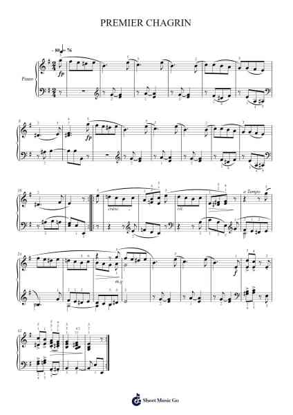 Premier Chagrin Sheet Music by Robert Schumann-Arr.Pulborg Ridean