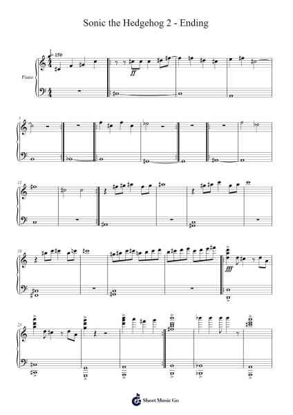 Sonic the Hedgehog 2 - Ending Sheet Music by Masato Nakamura-Arr.Haynin