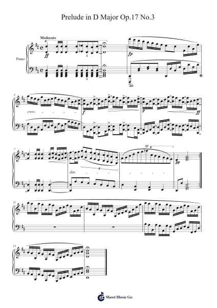 Prelude in D Major Op.17 No.3 Sheet Music by Viomin-Arr.Humbryce Vanral