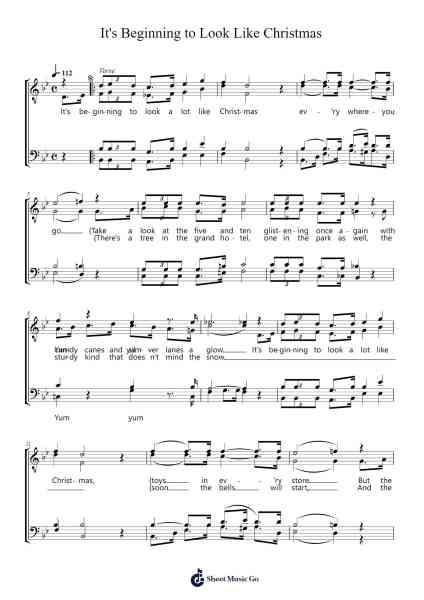 It's Beginning to Look Like Christmas Sheet Music by Meredith Willson-Arr.Annral Thomliz