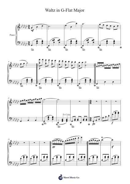 Waltz in G-Flat Major Sheet Music by Brandon Cook-Arr.Odefred