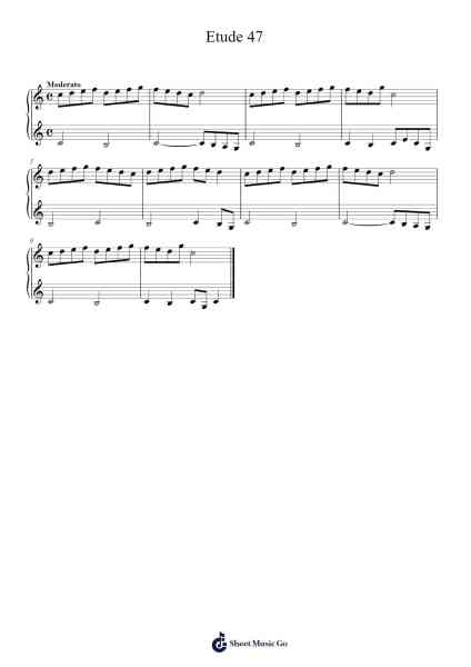 Etude 47 Sheet Music by F. Beyer-Arr.Diaben Shelwilde