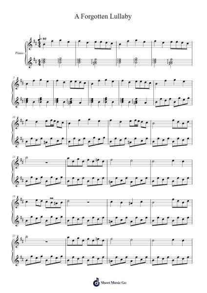 A Forgotten Lullaby Sheet Music by Evetham-Arr.Panvier Oisendan