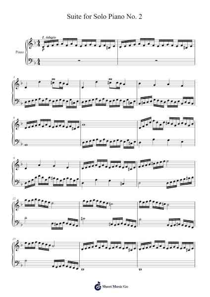 Suite for Solo Piano No. 2 Sheet Music by Sir Ya-bookie-Arr.Branlaine