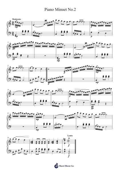 Piano Minuet No.2 Sheet Music by Kirk A Jackson-Arr.Yersing