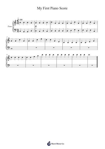 My First Piano Score Sheet Music by OhMyGame2-Arr.Nodric