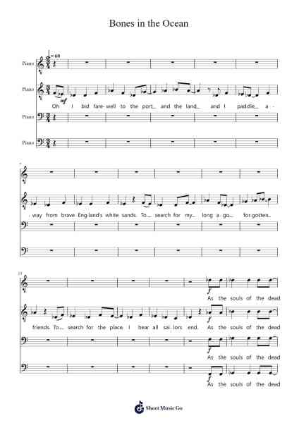 Bones in the Ocean Sheet Music by The Longest Johns-Arr.Priestvy